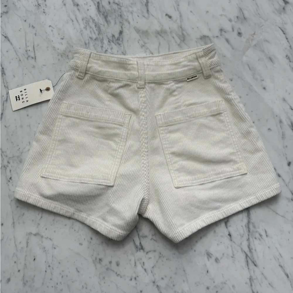 Billabong Free Fall Corduroy Shorts High Waisted Surf Beach White Size 24 NWT - Picture 9 of 9